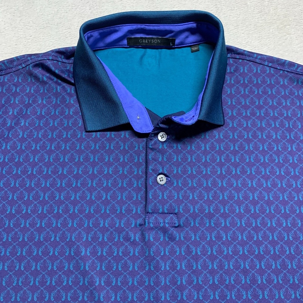Greyson Men's L Crossed Pistol Printed Golf Performance Lightweight Polo Men AOP
